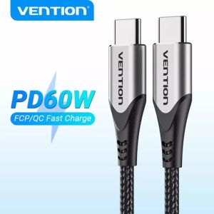 Vention USB Type C To Type C Cable Fast Charging Date Cable Date Cable Type C PD 60W Fast Charge Cable For Macbook iPad Switch Samsung HuaWei XiaoMi Type C Fast Charging Cable