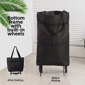 Foldable Portable Large Capacity Shopping Bag with Wheels