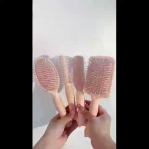 AGM Cat-Ear Handle Pastel Pink Color Anti-Static Head Air Cushion Comb For Curly And Straight Hair
