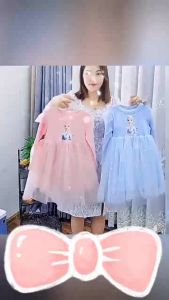Gaun Elsa Lengan Panjang untuk Anak Perempuan Gaun Putri Elsa Gaun Musim Gugur dan Musim Dingin dengan Selendang