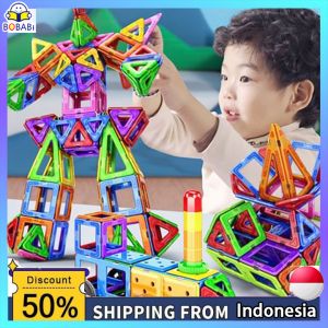 Mainan Magnetic Block Mainan Keping Magnet Susun DIY Anak Mainan Magnet Anak Edukasi
