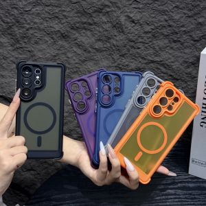 Magnetic for Samsung Galaxy S26 S25 S24 S23 Ultra Plus Case Built-in Magnets Military Grade Drop Protection Slim Matte Translucent Shockproof Phone Case