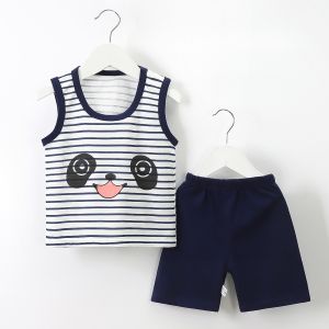 Bộ Đồ Trẻ Em Cotton Nguyên Chất Thời Trang Mùa Hè Cho Bé Trai Và Bé Gái Áo Vest Ngắn Quần Áo Trẻ Em Phong Cách Hàn Quốc