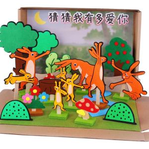 Handmade DIY Story Theater Fabric Book Chicken Little Goes for a Walk Language Area Play Educational Toy for Kindergarten