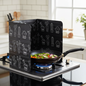Aluminum Foldable Kitchen Gas Stove Baffle Plate Kitchen Frying Pan Oil Splash Protection Screen Heat Shields Kichen Accessories