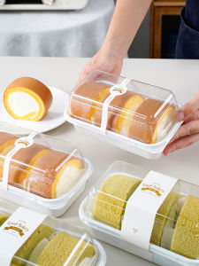 Japanese Style Cake Roll Dessert Dream Dragon Roll Packaging Box Chinese Style Pastry Peach Crisp Box Transparent Box
