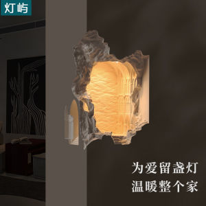 ไฟติดผนังแบบฝังในสไตล์โมเดิร์นแบบอินเทอร์เฟซไร้สายไฟหินสำหรับตกแต่งบรรยากาศ ไฟติดผนังหัวมุม