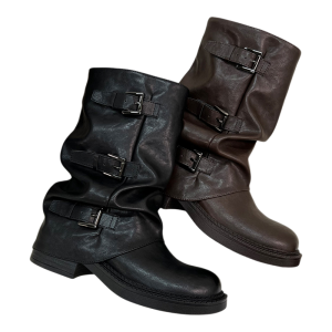 Reddragonfly | Slip-On Vintage English Style Rider Thigh-High Boots