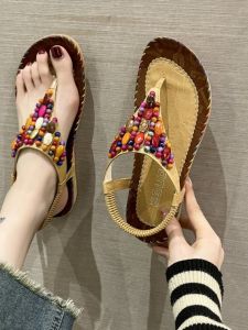 Flip Flop Rhinestone Flat Roman Bohemian Style Sandal