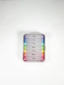 Travel Medicine Organizer Twice Daily Vitamin Container Portable Supplement Case Week Morning Night Med Dispenser Detachable
