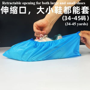 Disposable CPE Extra Thick Shoe Cover Waterproof Dustproof Thickened Wear-Resistant Plastic Home Foot Cover for Indoor Use