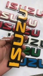 EMBLEM MOBIL ISUZU VARIASI HURUF TIMBUL 3 DIMENSI BAHAN FIBERGLASS