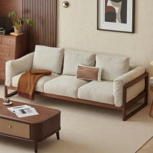 YUANSHI YUANSU | Luxury Solid Black Walnut Wood Sofa