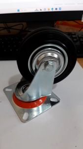 Roda Karet Hidup 4 Inch untuk Etalase & Rak Besi dan Aluminium