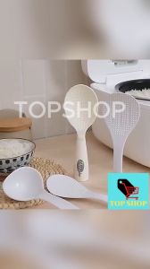 TOPSHOP Vertical Plastic Rice Spoon & Anti-arina Spatula: Durable Kitchen Utensils