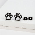 4Pairs/Lot Lovely Stainless Steel Dog Paw Stud Earrings for Women Everyday Jewelry Fashion Animal Cat Footprint Earing Accessory. 