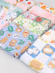 ผ้าฝ้ายเทียมพิมพ์ลายฤดูร้อน เสื้อผ้าเด็ก เสื้อผ้าเด็กผู้หญิง ชุดนอน ชุดเดรสลายดอกไม้ ผ้าคลุมเตียงลายการ์ตูน ผ้าฝ้ายไหม