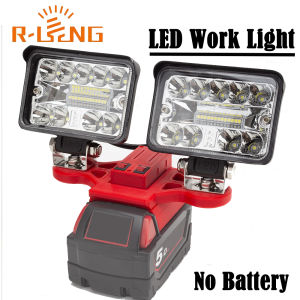 Portable LED Working Light For Milwaukee 18V Lithium Battery w/USB Type-C Cordless Outdoor Work Fishing Handheld Emergency Light