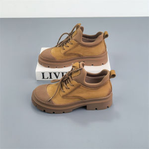 Genuine Leather Retro Low Top Martin Boots Womens Thick Bottom Short Boots Casual Soft Leather All-Match Autumn New Style