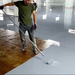 👍Healthy environmentally friendly👍3 In 1 Epoxy Floor Paint 1000G with brush Anti-cracking Wear-resistant Anti Slip epoxy floor paint Suitable for Outdoor Indoor Warehouse Workshop Garage Office Factory epoxy paint Floor Renovation