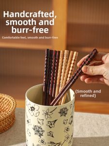 SHELI | Anti-Slip Japanese Style Retro Solid Wood Chopsticks