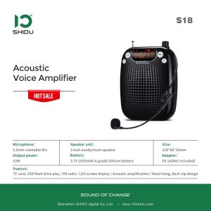 SHIDU S18 Voice Amplifier Microphone with Head Microphone Little Bee Megaphone Teacher Special Portable Loudspeaker Outdoor Megaphone Headset Special Tour Guide Loudspeaker
