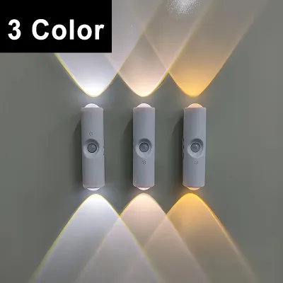 Smart Sensor Wall Light USB Rechargeable Motion Sensor Night Light LED Magnetic Spotlight for Bedroom Hallway Stairs