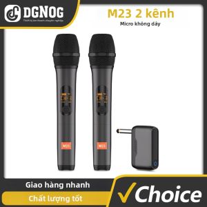 DGNOG | Hệ Thống Micro Không Dây UHF M23 2 Kênh Có Thể Sạc Lại Cầm Tay Dùng Cho Karaoke Nhà Thờ Tiệc Tùng Với Micro Động Đa Hướng