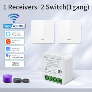 Tuya Smart WiFi Switch For LED Lighting 1/2/3 Gang RF433MHz Wireless Panel Switch Smart Life APP Alexa Google Home Voice Control