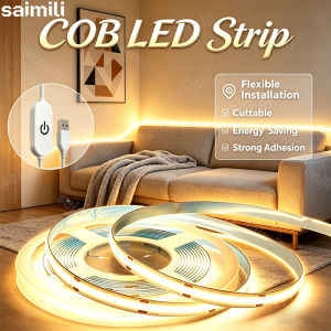other | LED COB Light Strip Touch Dimmer Flexible Diode Tape 5V USB Linear Indoor Lighting Lamp Room DIY TV Mirror Backlight Wall Decor