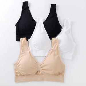 2021 Running Push up Sports Bra Womens Vest-Style Simple Bra Comfortable Breathable Mesh plus Size Wrapped Chest Tube Top