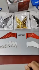 3D Metal Car Sticker Logo Angle Wing Badge Decal Eagle Butterfly Angel Emblem Bumper Axia Myvi Bezza