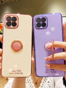 Huawei NzoneS7pro+ Phone Case Silicone Protective Cover Female Style Full Lens Protection Anti-Fall Cute Korean Style Pink Sakura