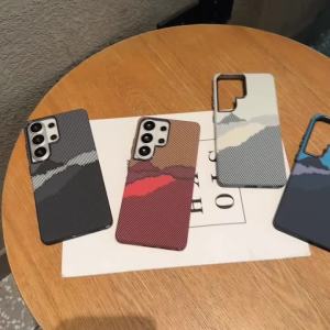 Kevlar Carbon Fiber Texture For Magsafe Metal Lens Ring Case For Samsung S26 S25 S24 S23 Ultra Plus Magnetic Charge Hard Cover
