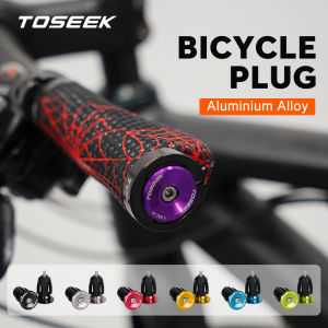 TOSEEK Bicycle Grip Handlebar End Cap Aluminium Alloy Lock MTB Handlebar Grips End Plugs for Bike Handlebar Accessory 1 Pair