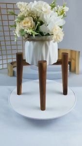 Giá Để Chậu Cây/ Kệ Để Chậu Cây Kiểng Cmart Home Chất Liệu Gỗ Tràm Màu Gỗ Tự Nhiên - Kích Thước Cao 16 cm x Rộng 17 cm - Cmart Home