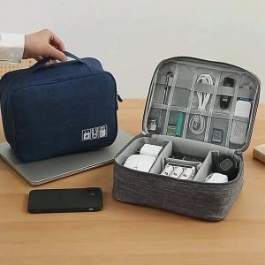 Cable Storage Bag Waterproof Digital Electronic Organizer Portable USB Data Line Charger Plug Storage Bag Travel Cable Organizer