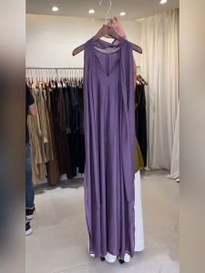 Elegant Purple V-Neck Sleeveless Dress Womens New 2026 Fashion Sensation Gentle Style Long Dress Commute Style Loose Fit