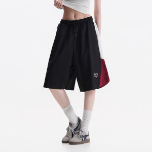 zuocisankon | Quick-Drying Summer Retro Spliced Sport Shorts Women 5-inch