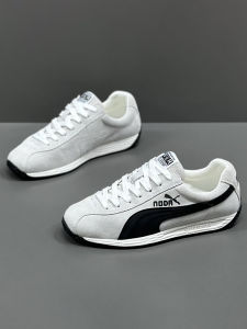 Mens Running Shoes Low Top Casual Sports Leather Sneakers Trendy All-Match Fall Season Fashionable Flat Heel Outdoor Shoes