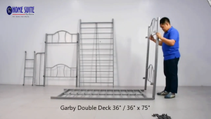 Home Suite Garby 36/36X75 Double Deck with Space-Saving Design Durable Metal Frame Patented RG Double Lock System Removable Ladder & Guard Rails & Powder-Coated Finish