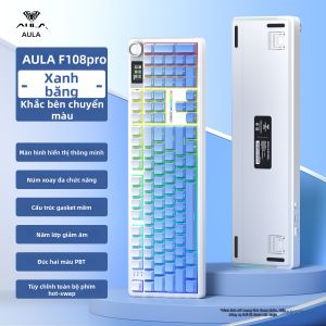 AULA | Wireless Triple-mode Mechanical Keyboard with RGB Gradient Hot-swappable for Gaming