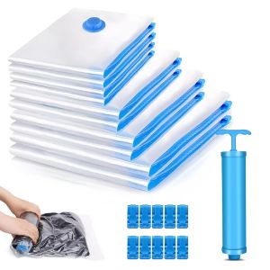 XMSJ | 5PCS Vacuum Storage Bags For Clothes Space Saving Seal Bag Comforters Bedding Blankets Pillows Reusable Compression Travel Bags