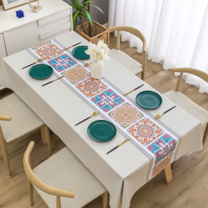 HOYAA 2026 Christmas Table Cloth Cover Waterproof 4/6/8 Seater Aesthetic Design PVC Tablecloth Home Decor