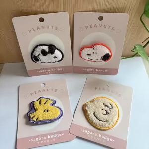 Bandai | New Snoop Y Chenille Embroidered Brooch Woodstock Cute Badge Lapel Pin for Bag Hat Clothing Accessory Baji Brooch Gift Hot Sell