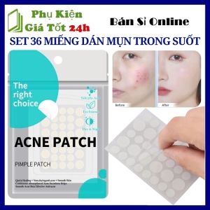 SET 36 Miếng Dán Mụn Vô Hình Loại Bỏ Dấu Vết Mụn - Miếng Dán Hút Mụn Trong Suốt Chuyên Dùng Make Up Không Thấm Nước