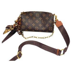 Floral Pattern Leather Crossbody Bag