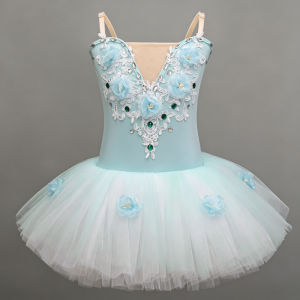 THEEPER Dance Outfit for Girls Floral Rhinestone Ballet Tutu Dress for Girls Kids Ballet Clothes Ballerina Dance Dresses
