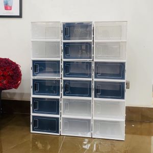 Hộp đựng giày lắp ráp Hộp Để Giày Dép Nhựa Cứng Lắp Ghép Tủ Sắp Xếp Giày Chịu Lực 6 Kg Có Lỗ Thông Hơi Cao Cấp