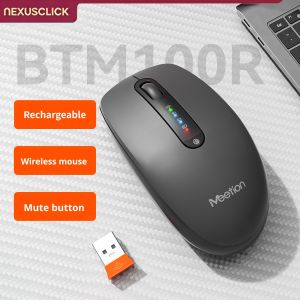 NexusClick Quiet Click Rechargeable Wireless MouseDual Mode Bluetooth+2.4G3200 DPI Adjustable ErgonomicLong Battery for Office